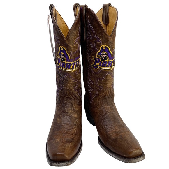 GAMEDAY BOOTS East Carolina Pirates NEW Embroidered Cowboy Boots Size 9.5 - Picture 15 of 15